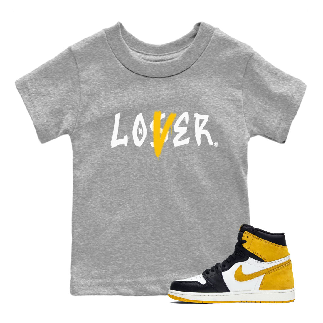 Loser Lover snkmatch Tees Kids - Air Jordan 1 Yellow Ochre