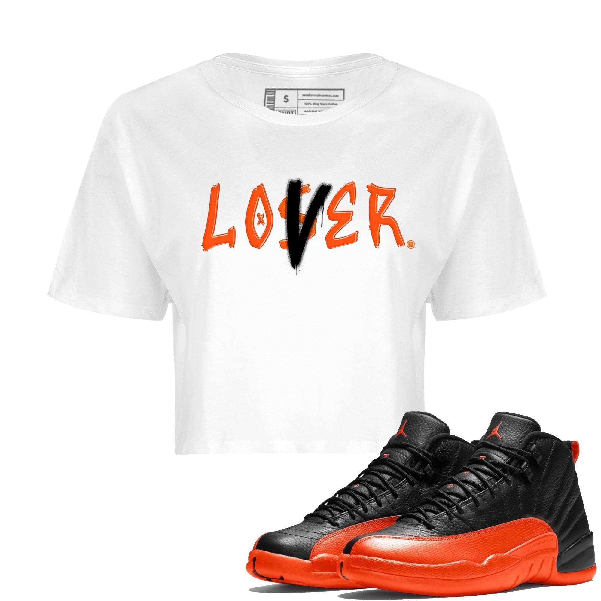 Loser Lover Women's Tops - Air Jordan 12 Brilliant Orange