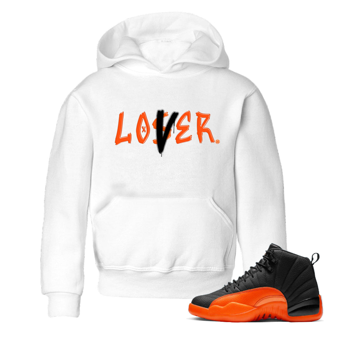 Loser Lover Kids Tops - Air Jordan 12 Brilliant Orange