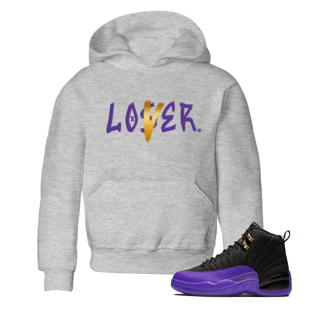 Loser Lover Kids Tops - Air Jordan 12 Field Purple