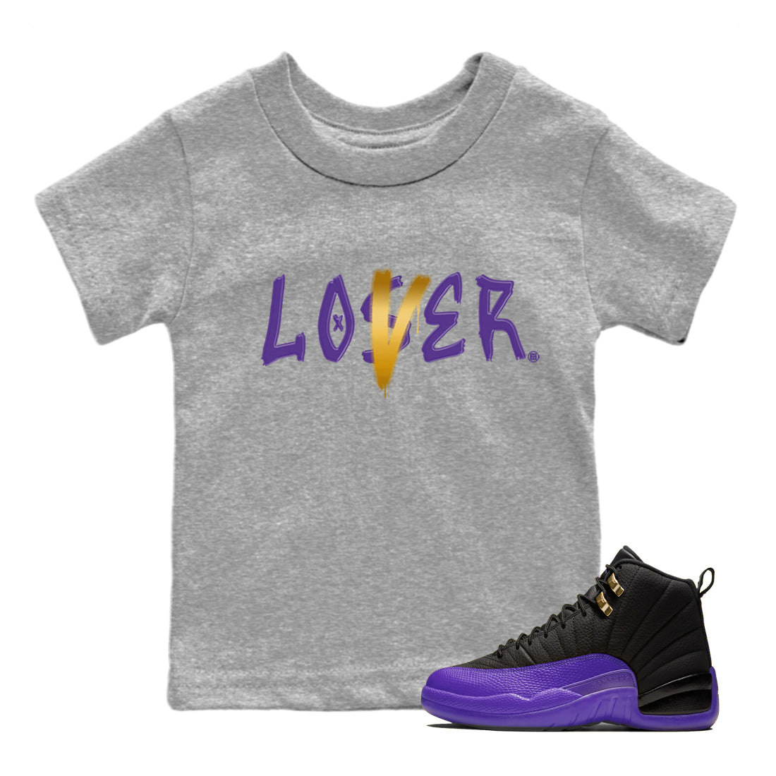 Loser Lover Kids Tops - Air Jordan 12 Field Purple