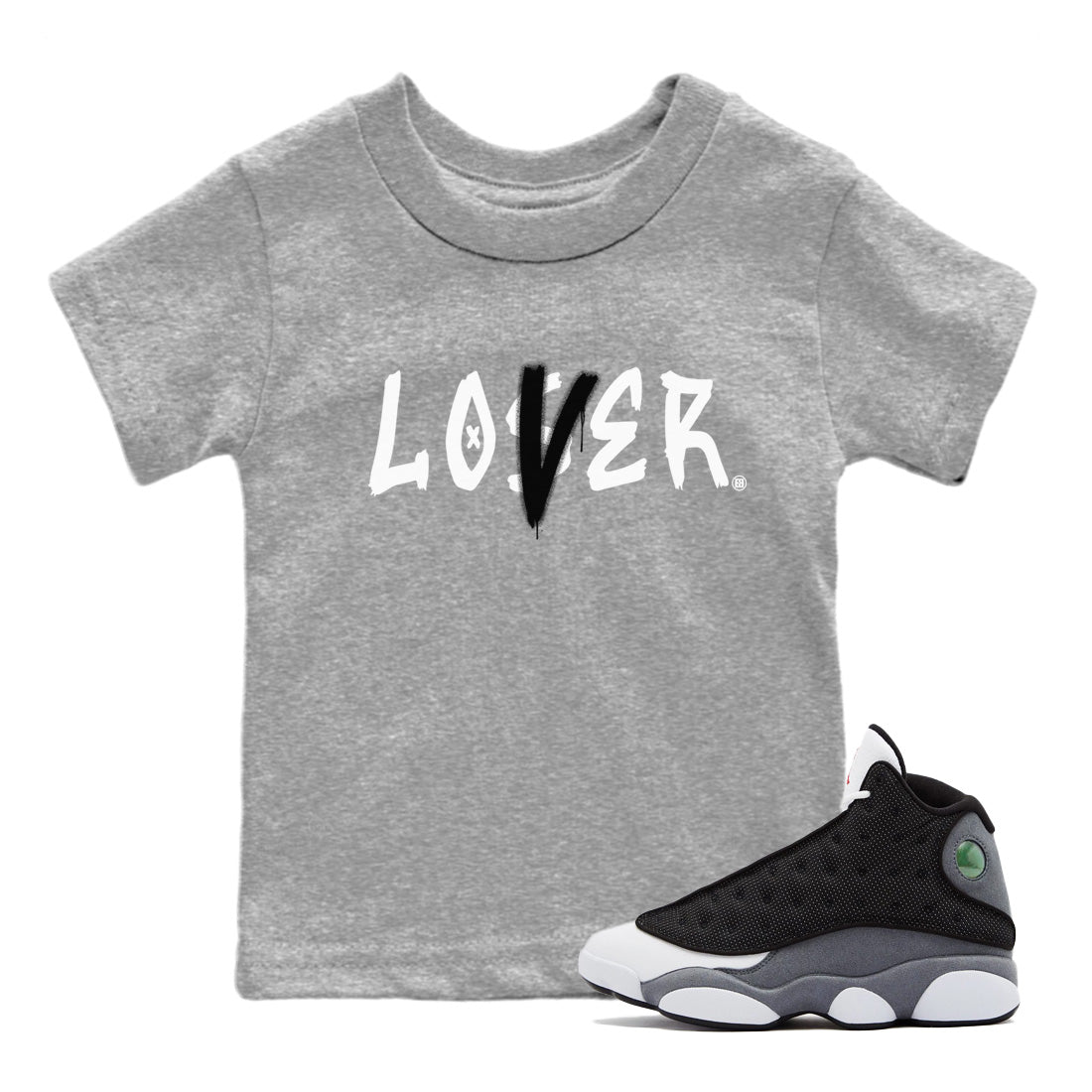 Loser Lover Kids Tops - Air Jordan 13 Black Flint