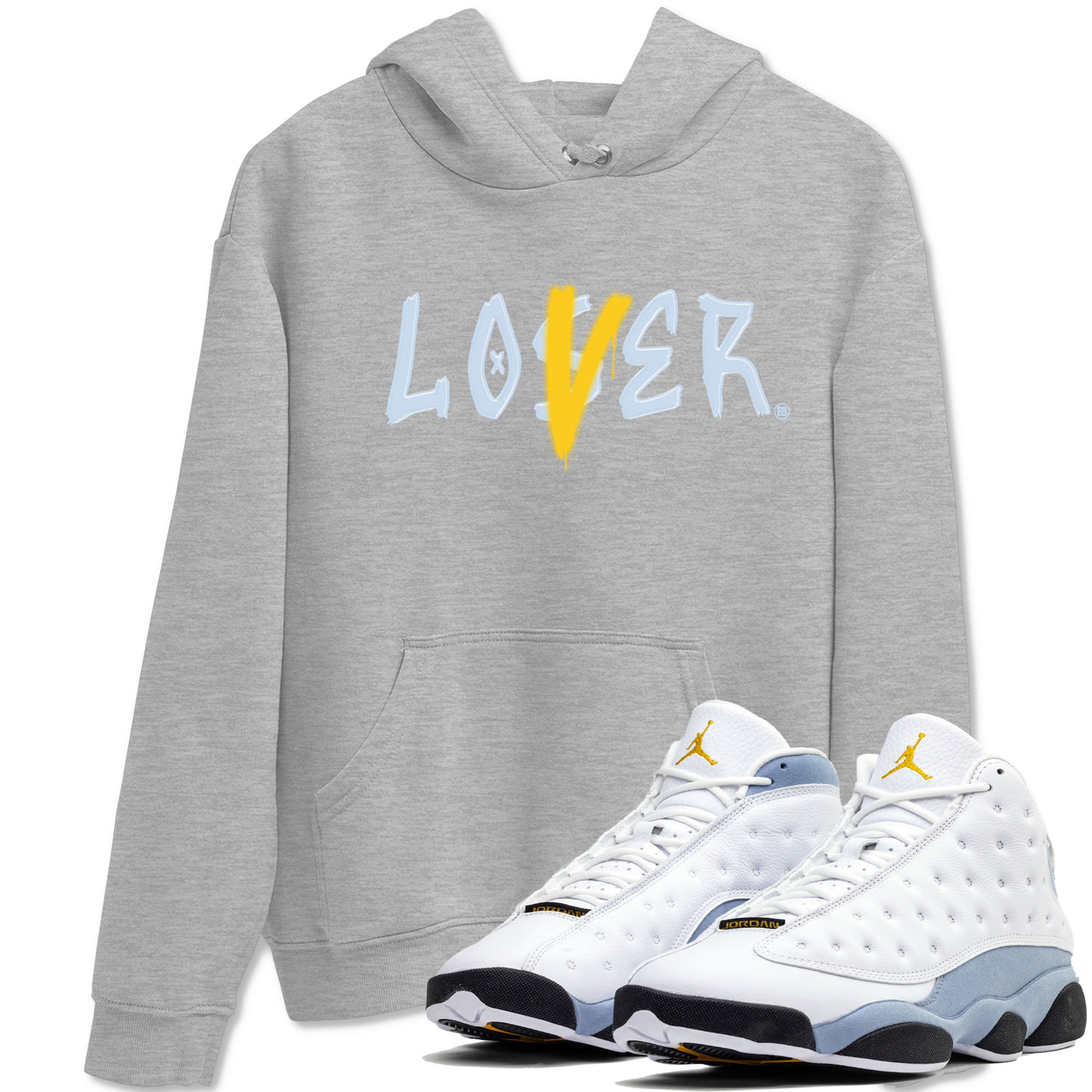 Loser Lover snkmatch Tees - Air Jordan 13 Blue Grey