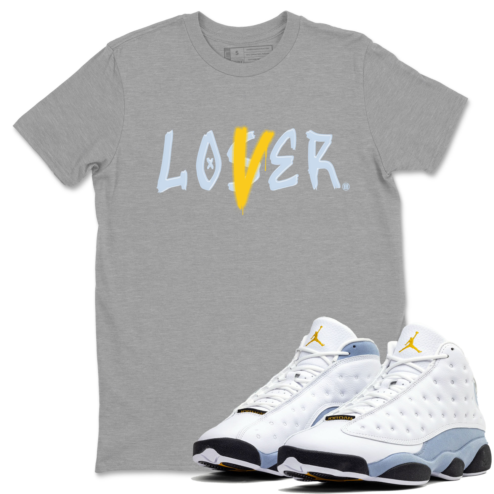 Loser Lover snkmatch Tees - Air Jordan 13 Blue Grey