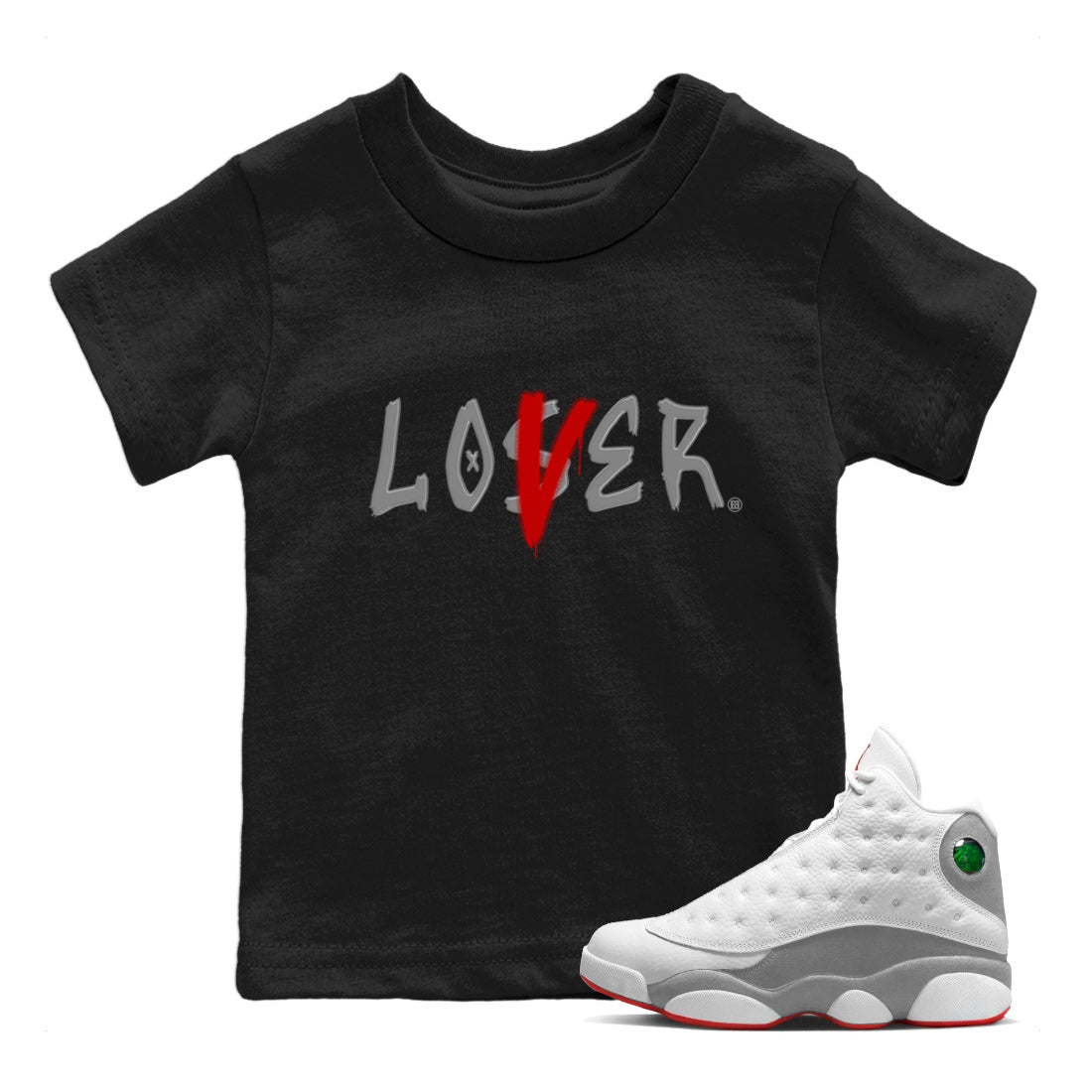 Loser Lover Kids Tops - Air Jordan 13 Wolf Grey