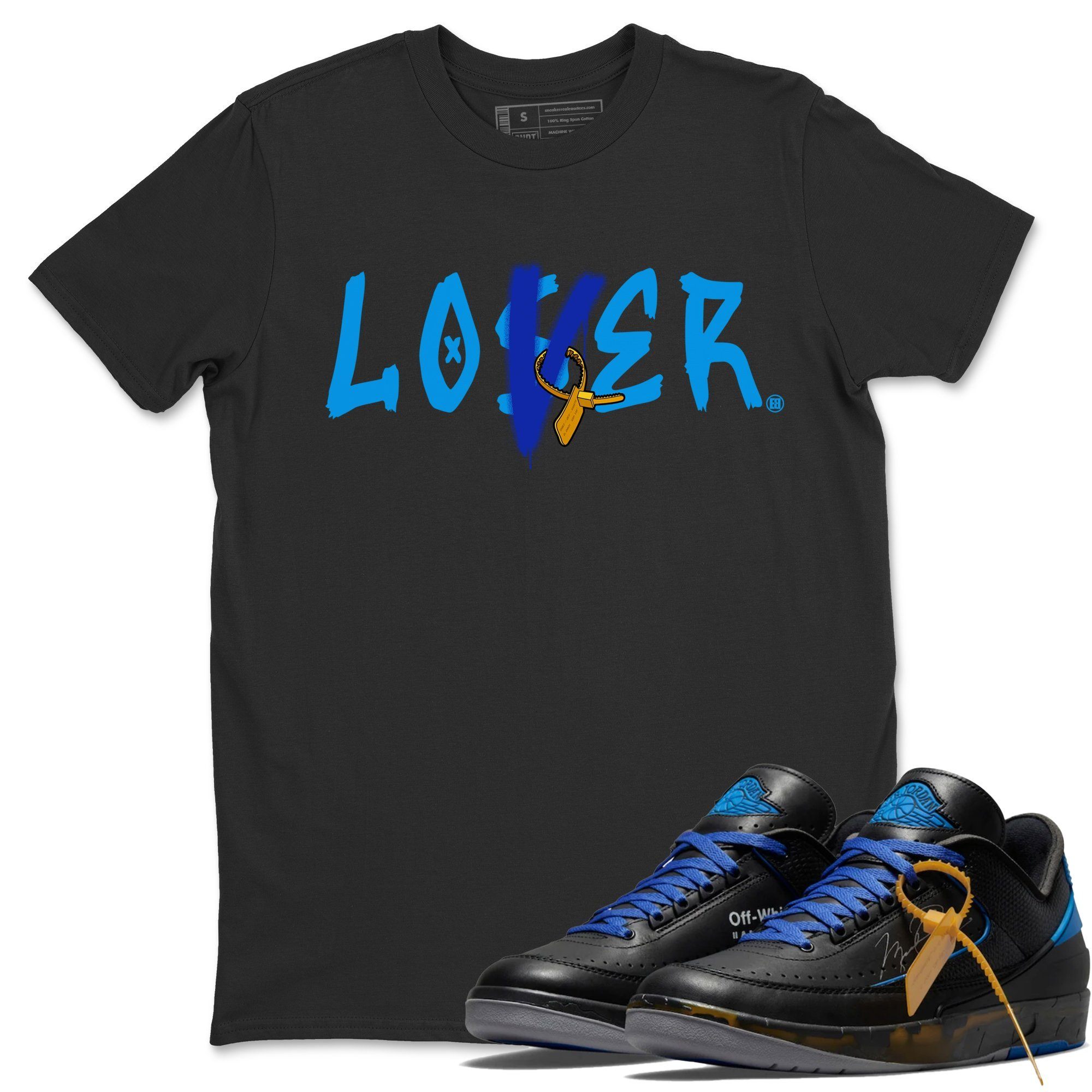 Loser Lover Unisex Tops - Air Jordan 2 OFF-WHITE Black Blue