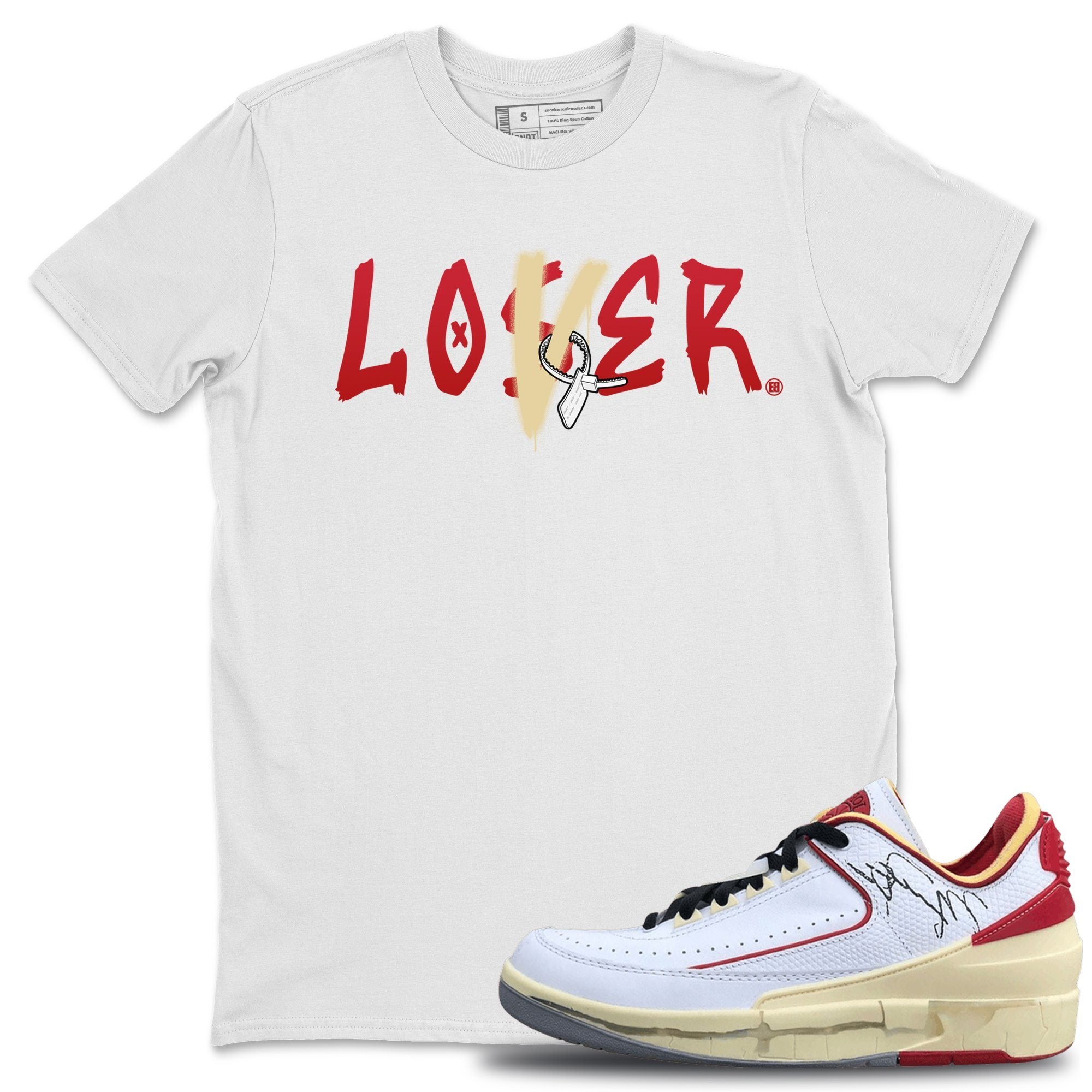 Loser Lover Unisex Tops - Air Jordan 2 OFF-WHITE Varsity Red