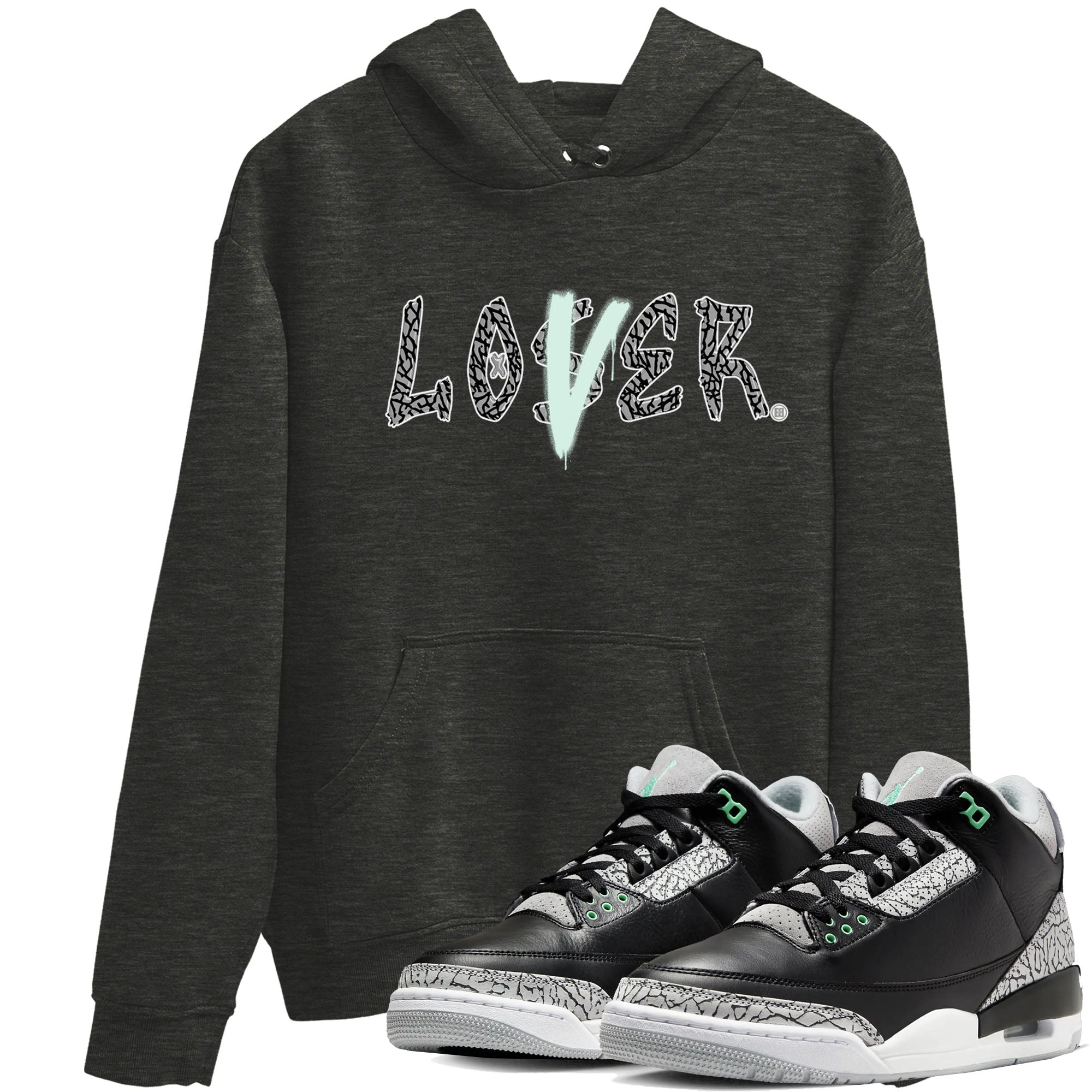Loser Lover snkmatch Tees - Air Jordan 3 Green Glow