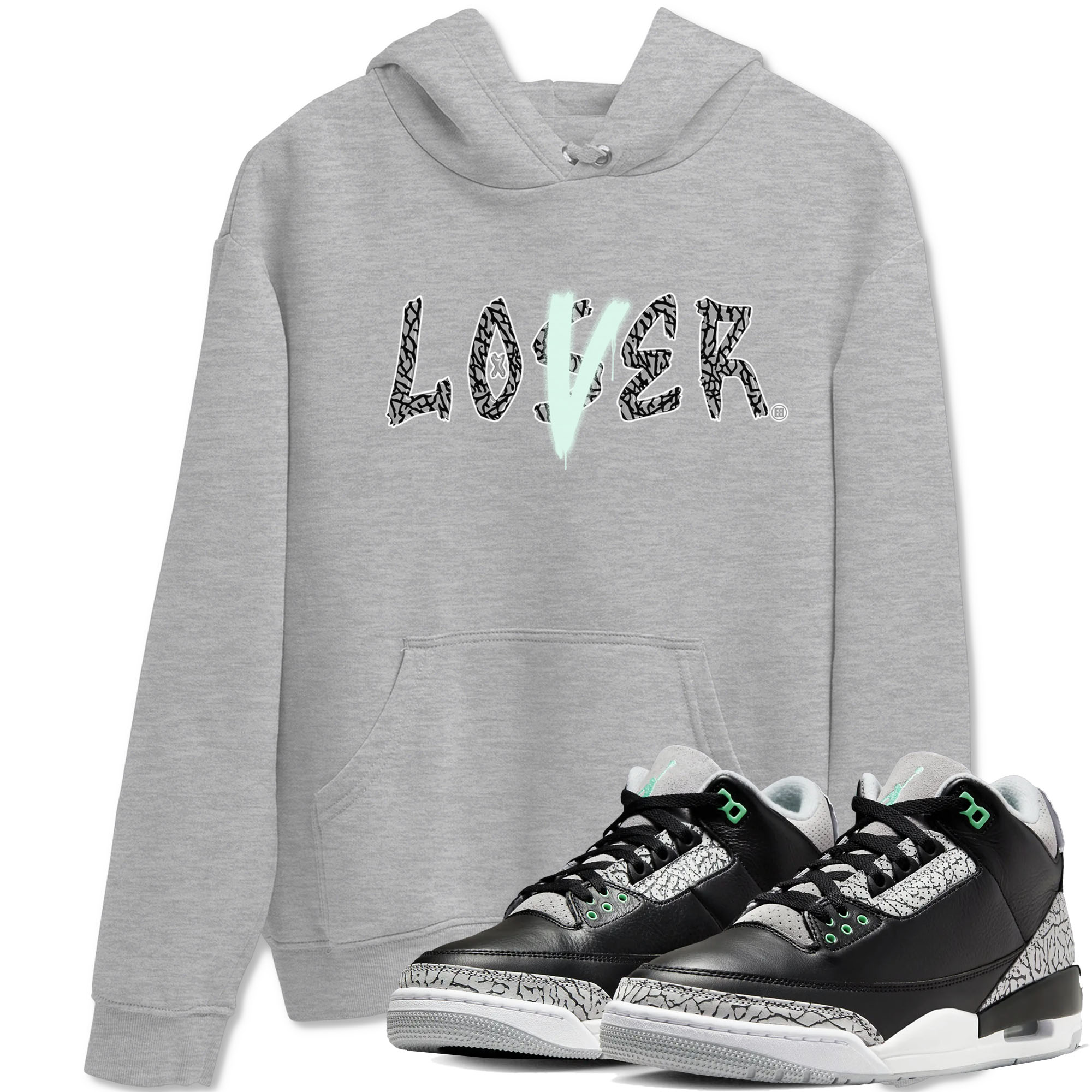 Loser Lover snkmatch Tees - Air Jordan 3 Green Glow