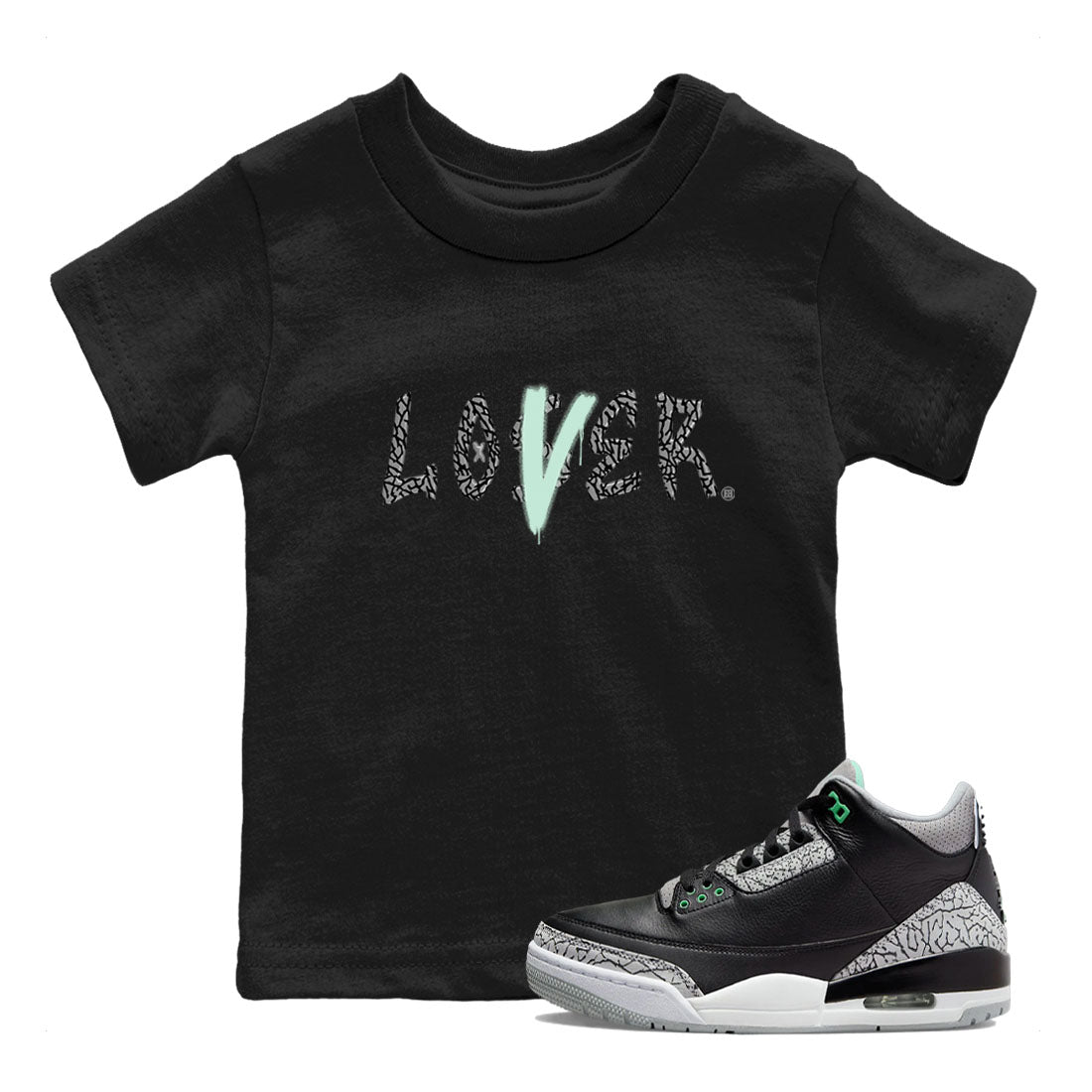 Loser Lover snkmatch Tees Kids - Air Jordan 3 Green Glow