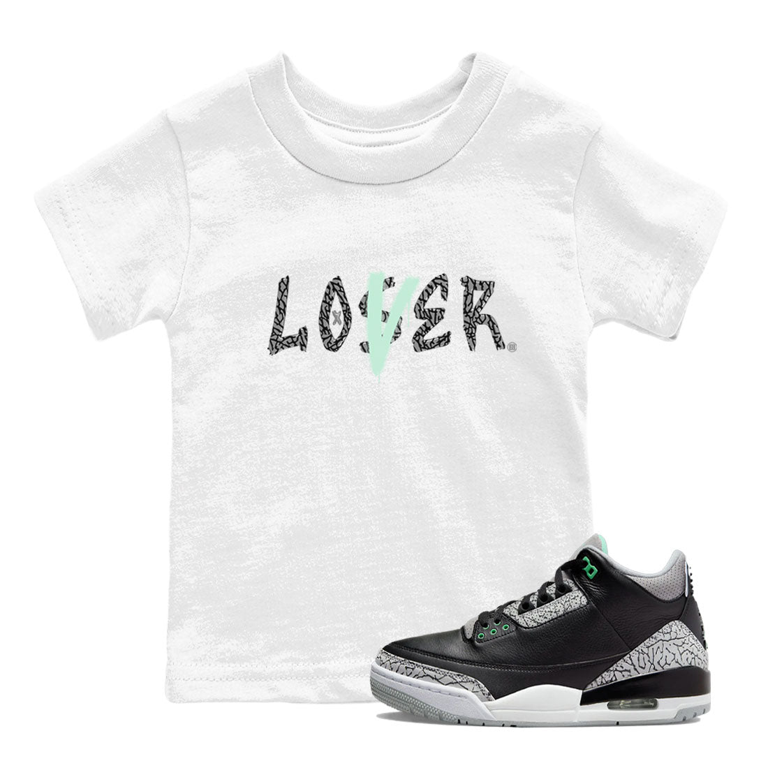 Loser Lover snkmatch Tees Kids - Air Jordan 3 Green Glow