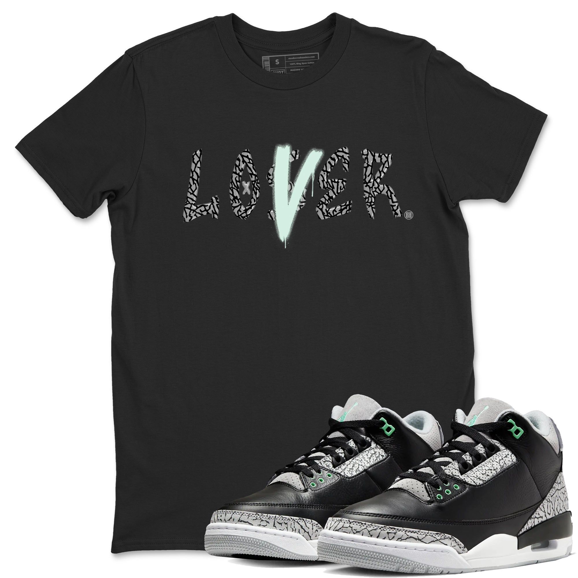 Loser Lover snkmatch Tees - Air Jordan 3 Green Glow