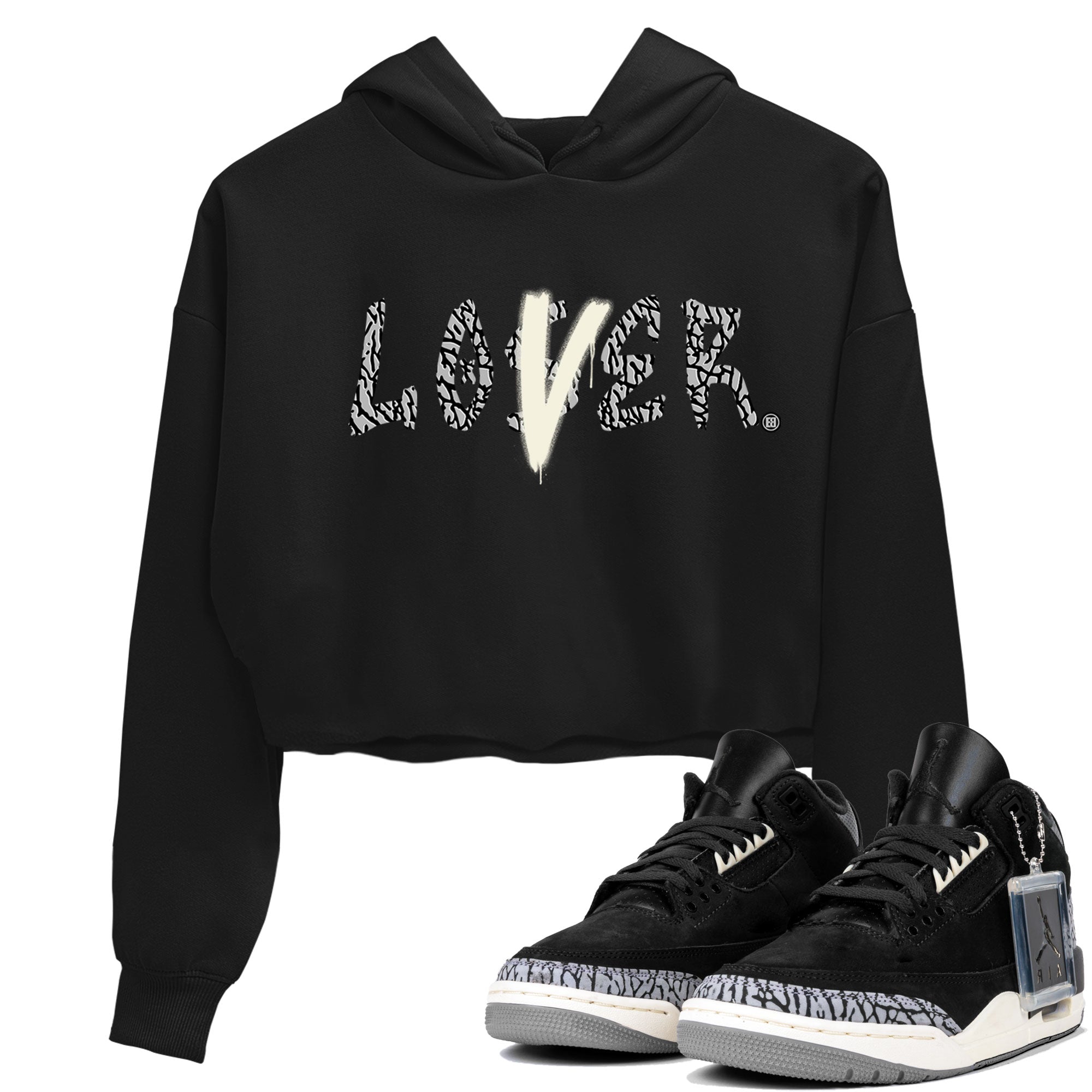 Loser Lover snkmatch Women's Top - Air Jordan 3 Off Noir