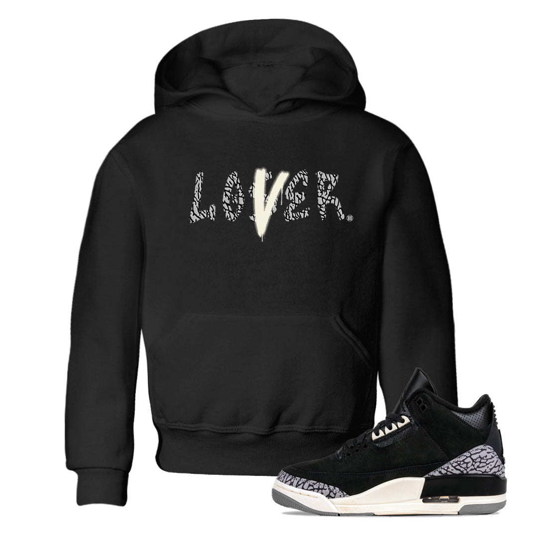 Loser Lover snkmatch Tee Kids - Air Jordan 3 Off Noir
