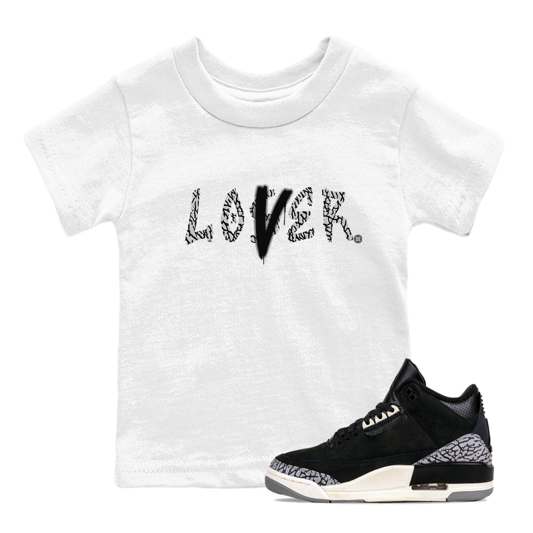 Loser Lover snkmatch Tee Kids - Air Jordan 3 Off Noir