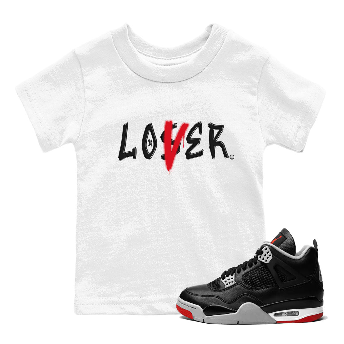 Loser Lover snkmatch Tees Kids - Air Jordan 4 Bred Reimagined