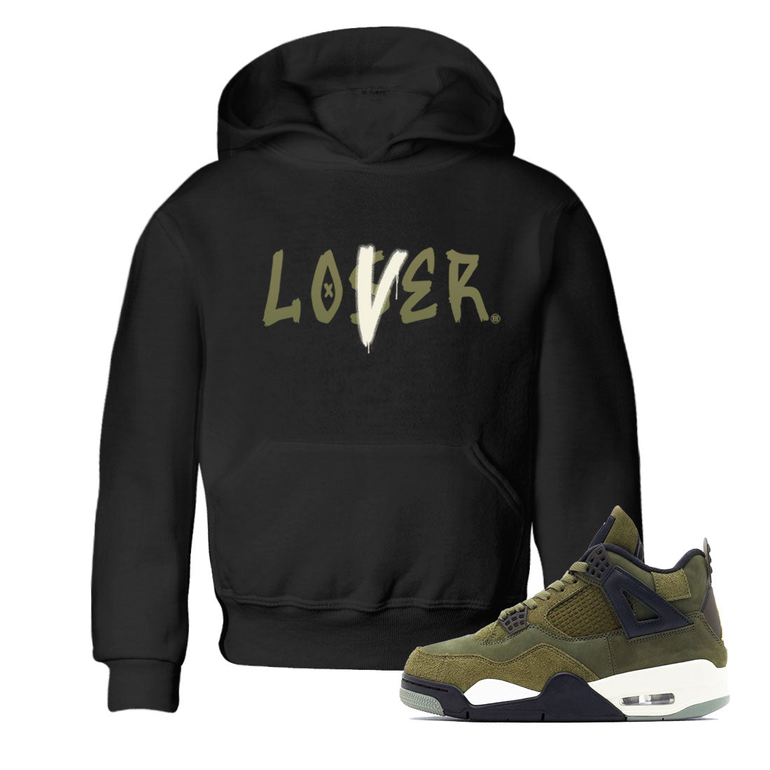 Loser Lover snkmatch Tee Kids - Air Jordan 4 Medium Olive