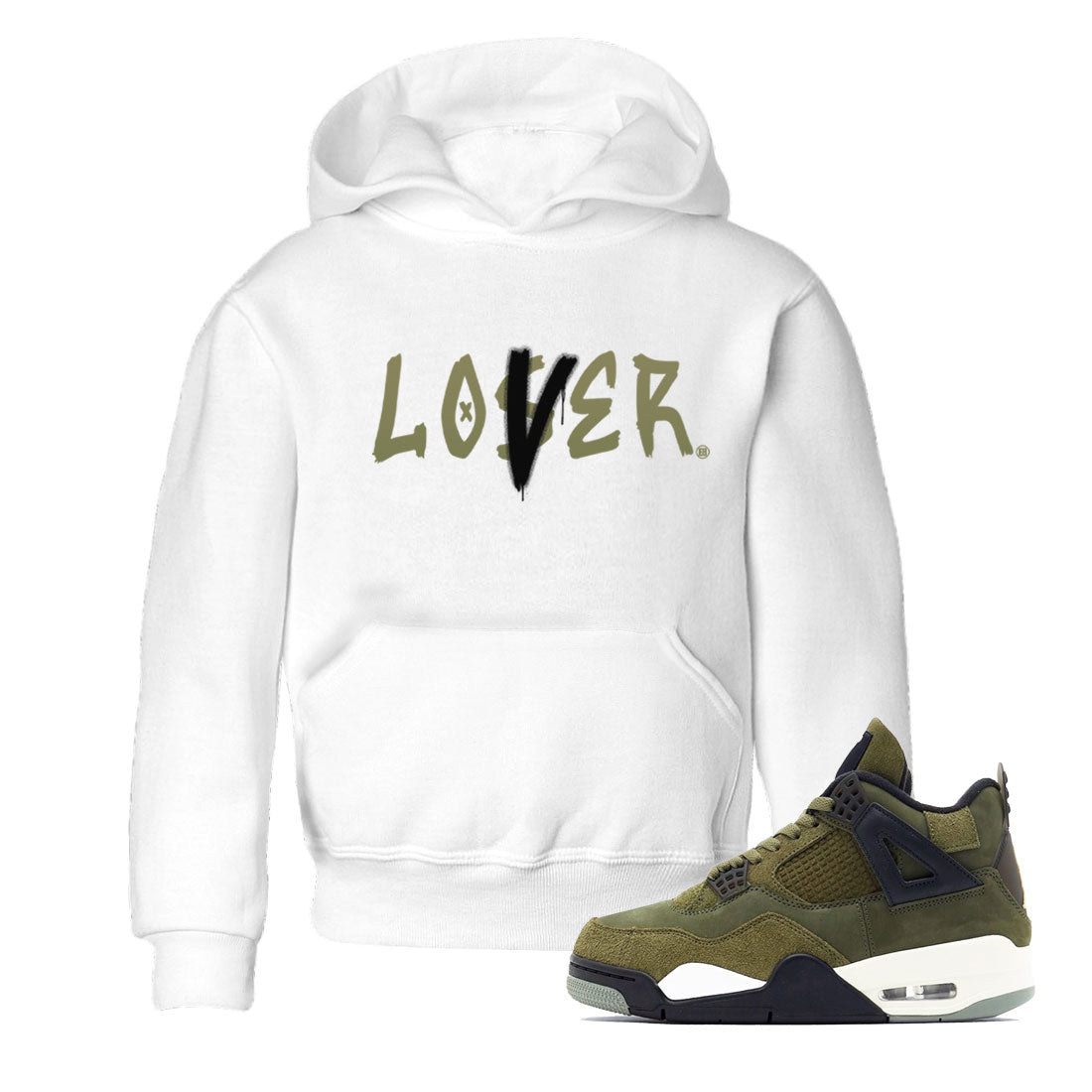 Loser Lover snkmatch Tee Kids - Air Jordan 4 Medium Olive