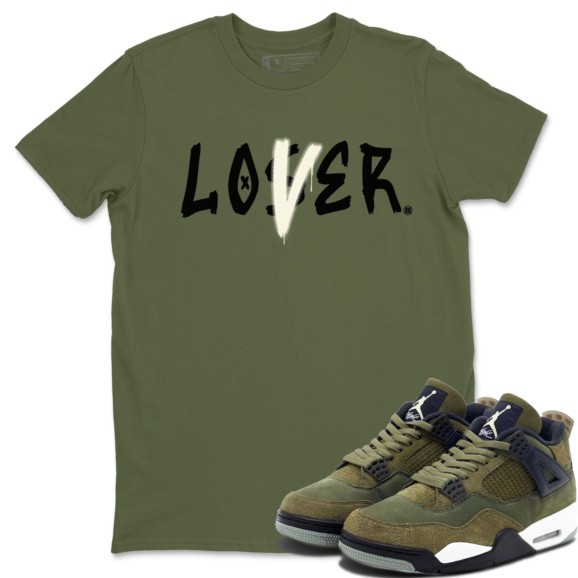 Loser Lover snkmatch Tee - Air Jordan 4 Medium Olive