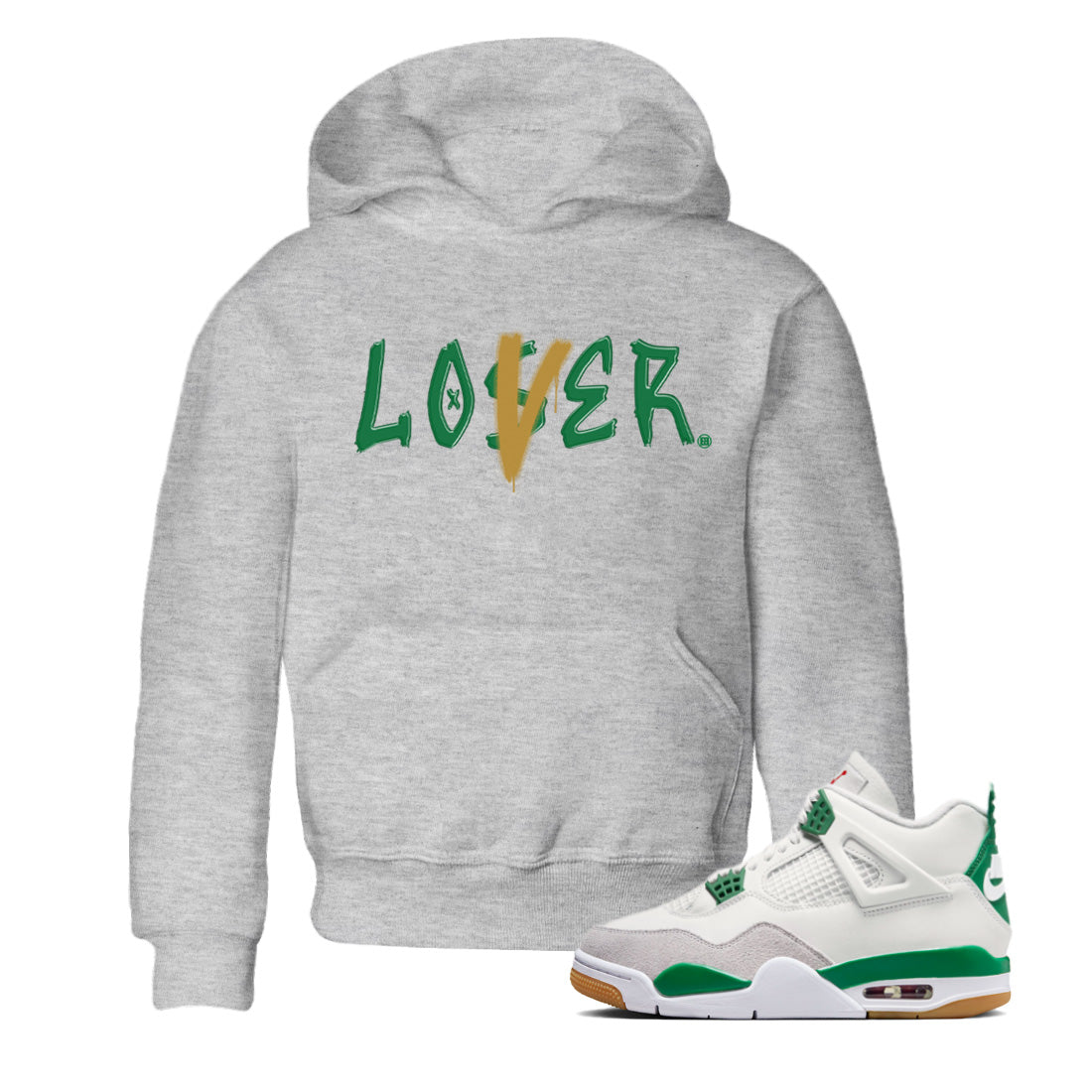 Loser Lover Kids Tops - Air Jordan 4 Pine Green