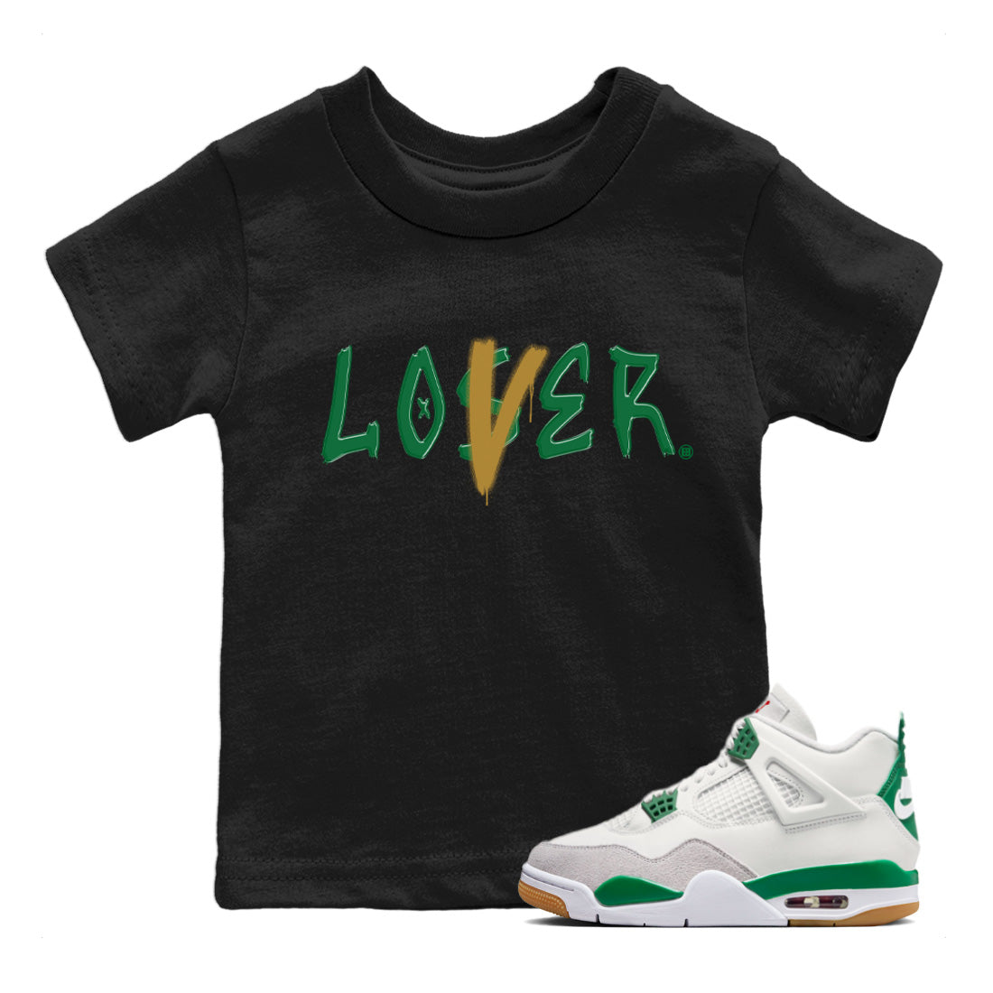 Loser Lover Kids Tops - Air Jordan 4 Pine Green