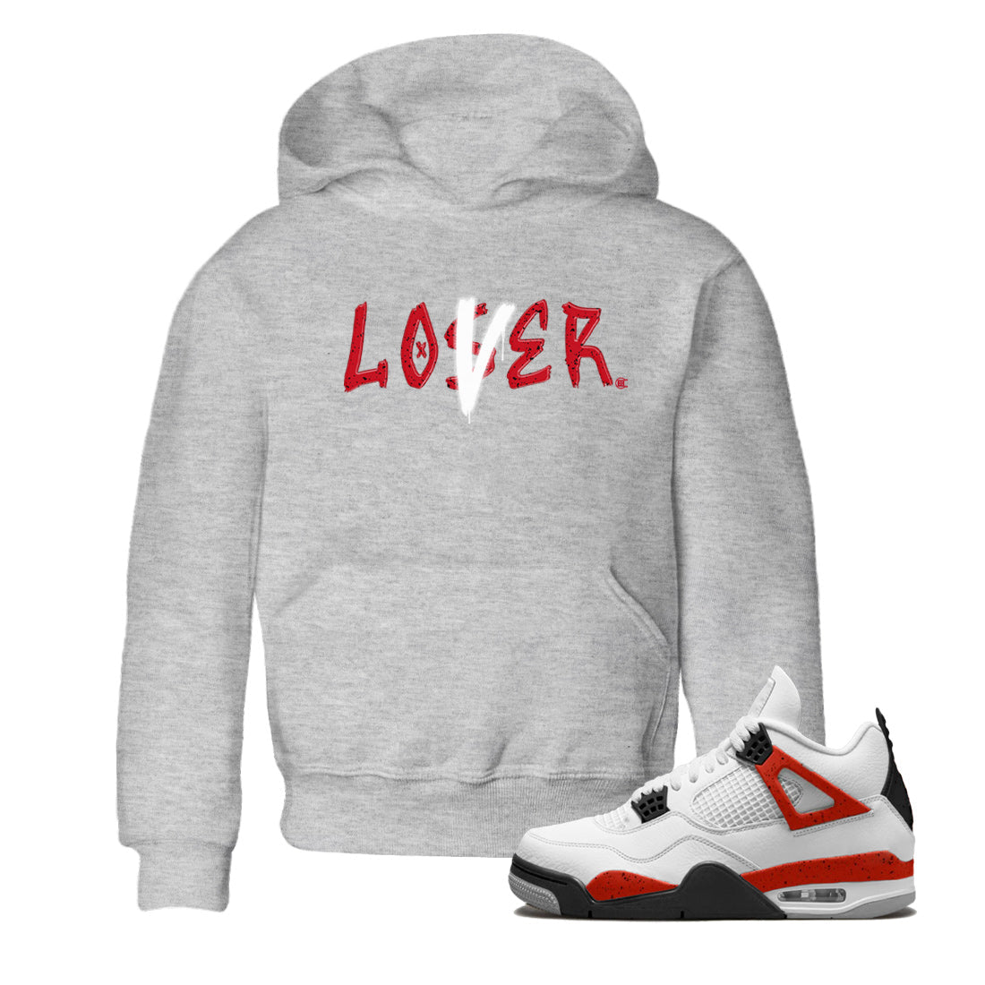Loser Lover Kids Tops - Air Jordan 4 Red Cement