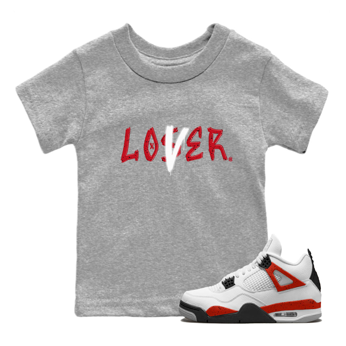 Loser Lover Kids Tops - Air Jordan 4 Red Cement