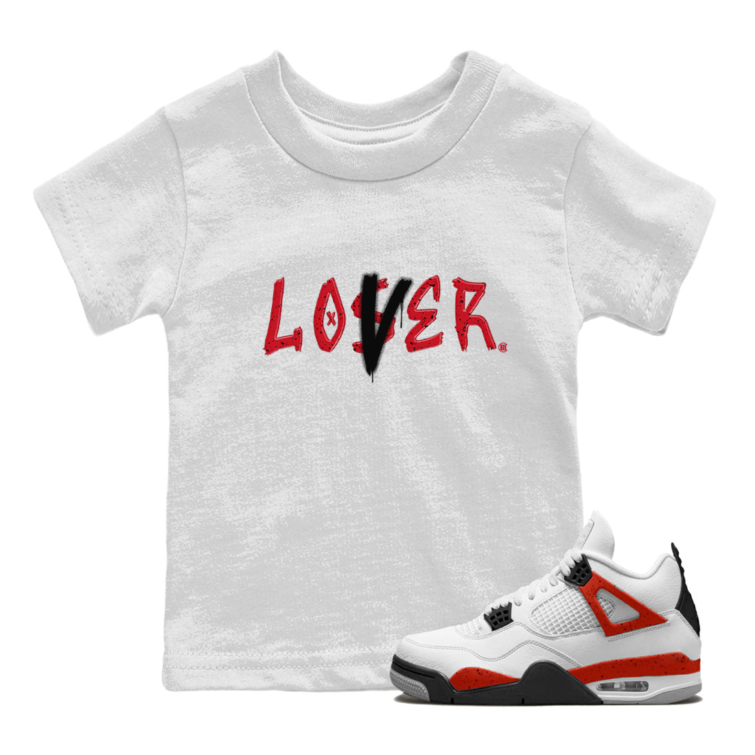 Loser Lover Kids Tops - Air Jordan 4 Red Cement