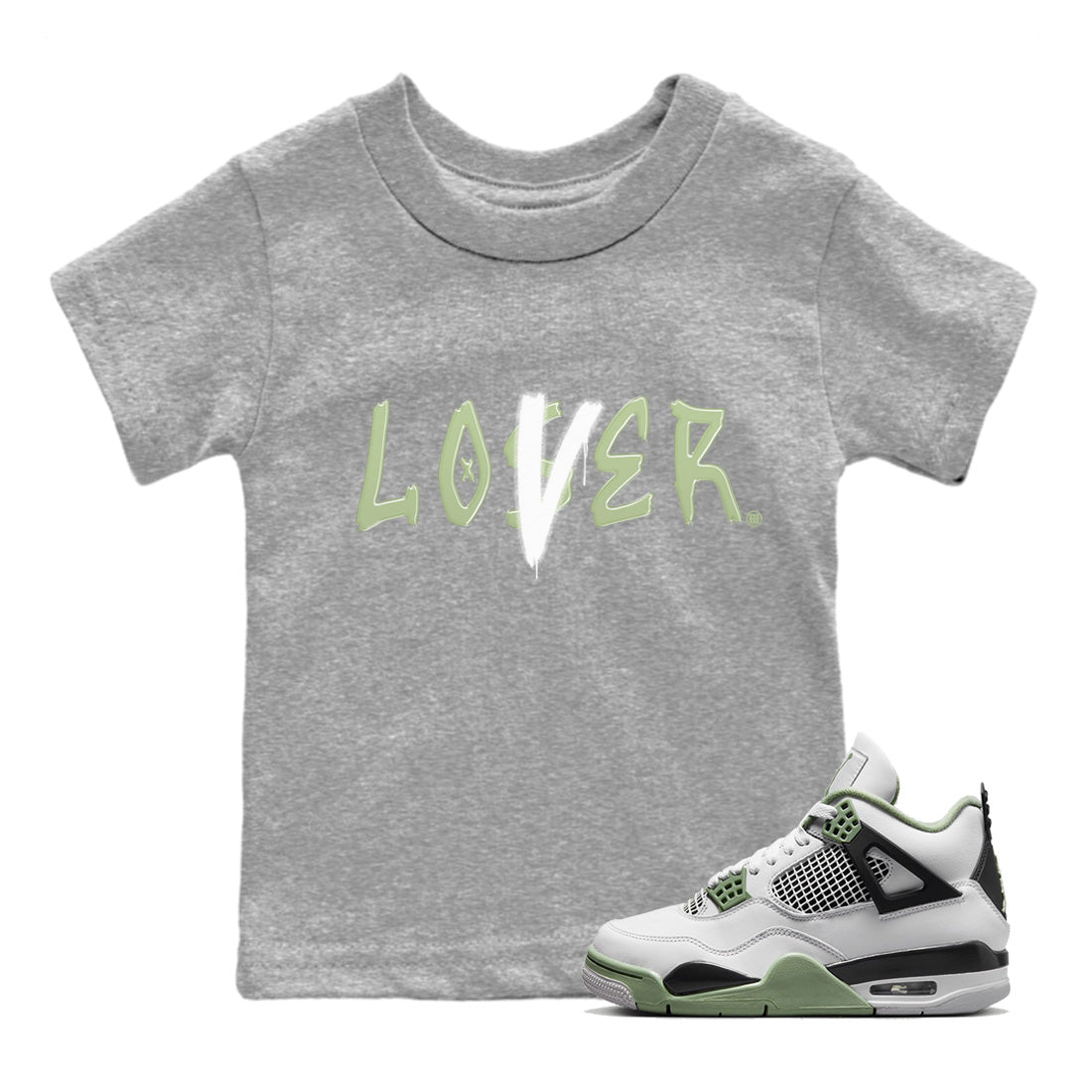 Loser Lover Kids Tops - Air Jordan 4 Seafoam