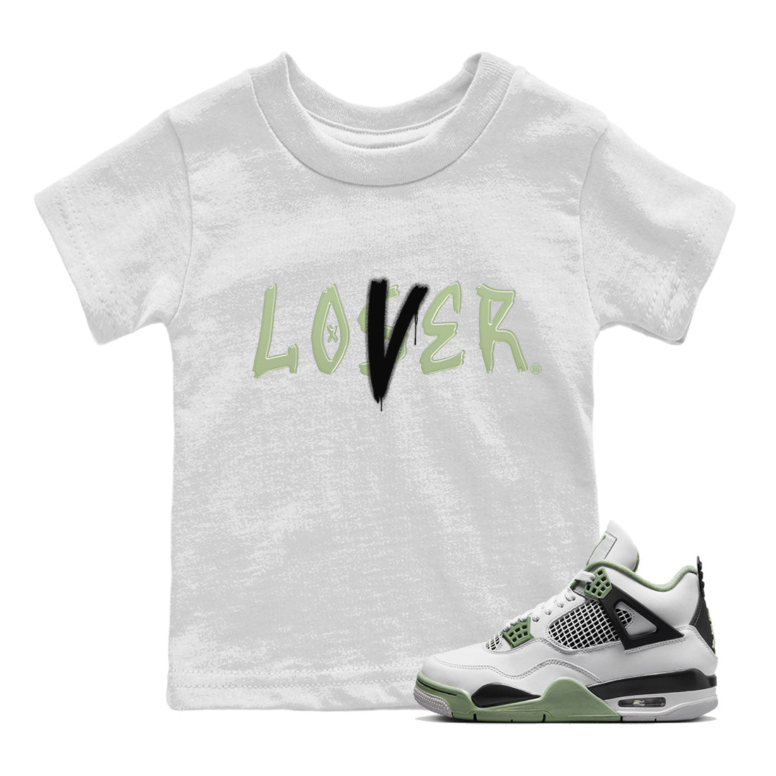Loser Lover Kids Tops - Air Jordan 4 Seafoam