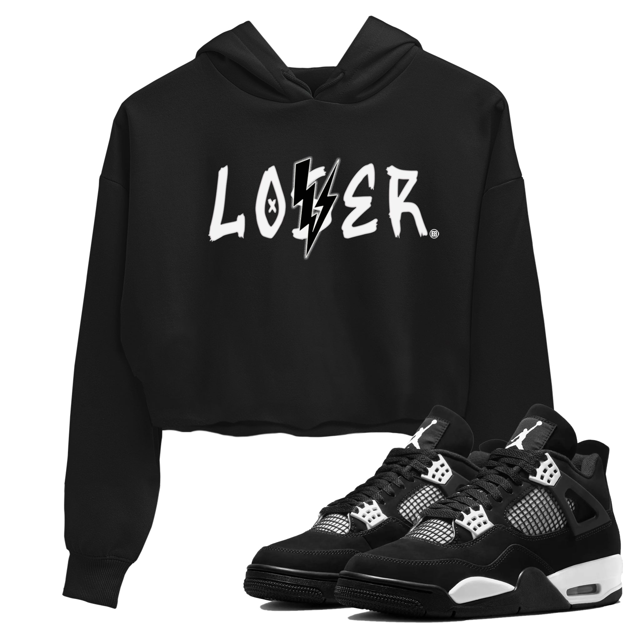 Loser Lover snkmatch Women's Top - Air Jordan 4 White Thunder