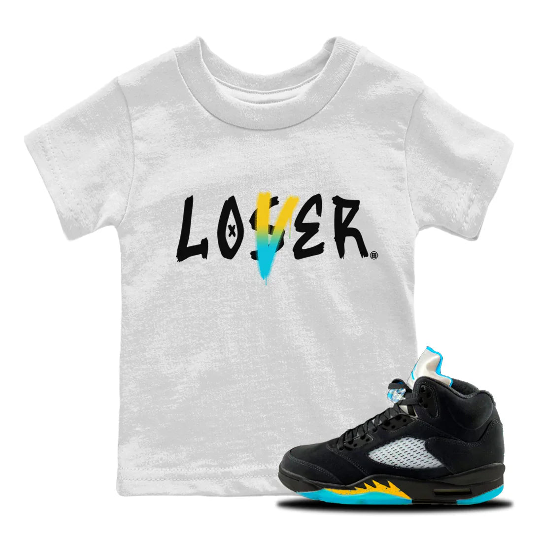 Loser Lover Kids Tops - Air Jordan 5 Aqua