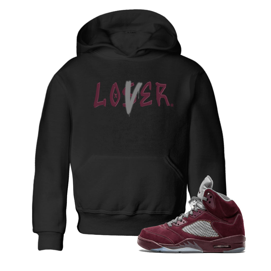 Loser Lover Kids Tops - Air Jordan 5 Burgundy