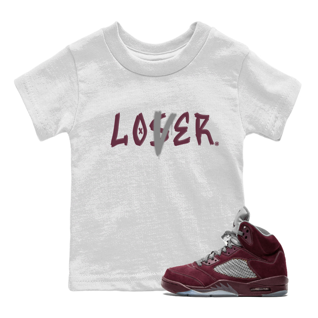 Loser Lover Kids Tops - Air Jordan 5 Burgundy