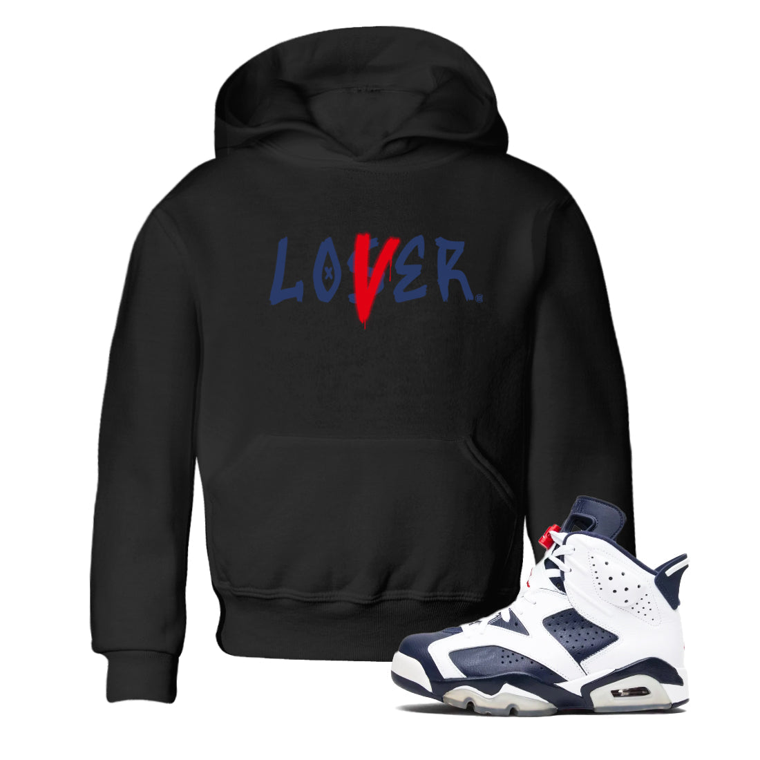 Loser Lover snkmatch Tees Kids - Air Jordan 6 White And Midnight Navy