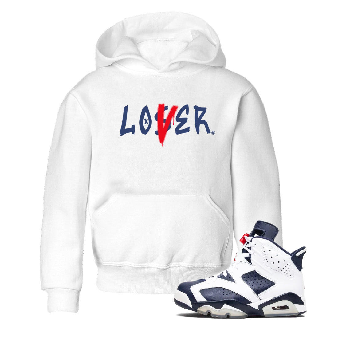 Loser Lover snkmatch Tees Kids - Air Jordan 6 White And Midnight Navy