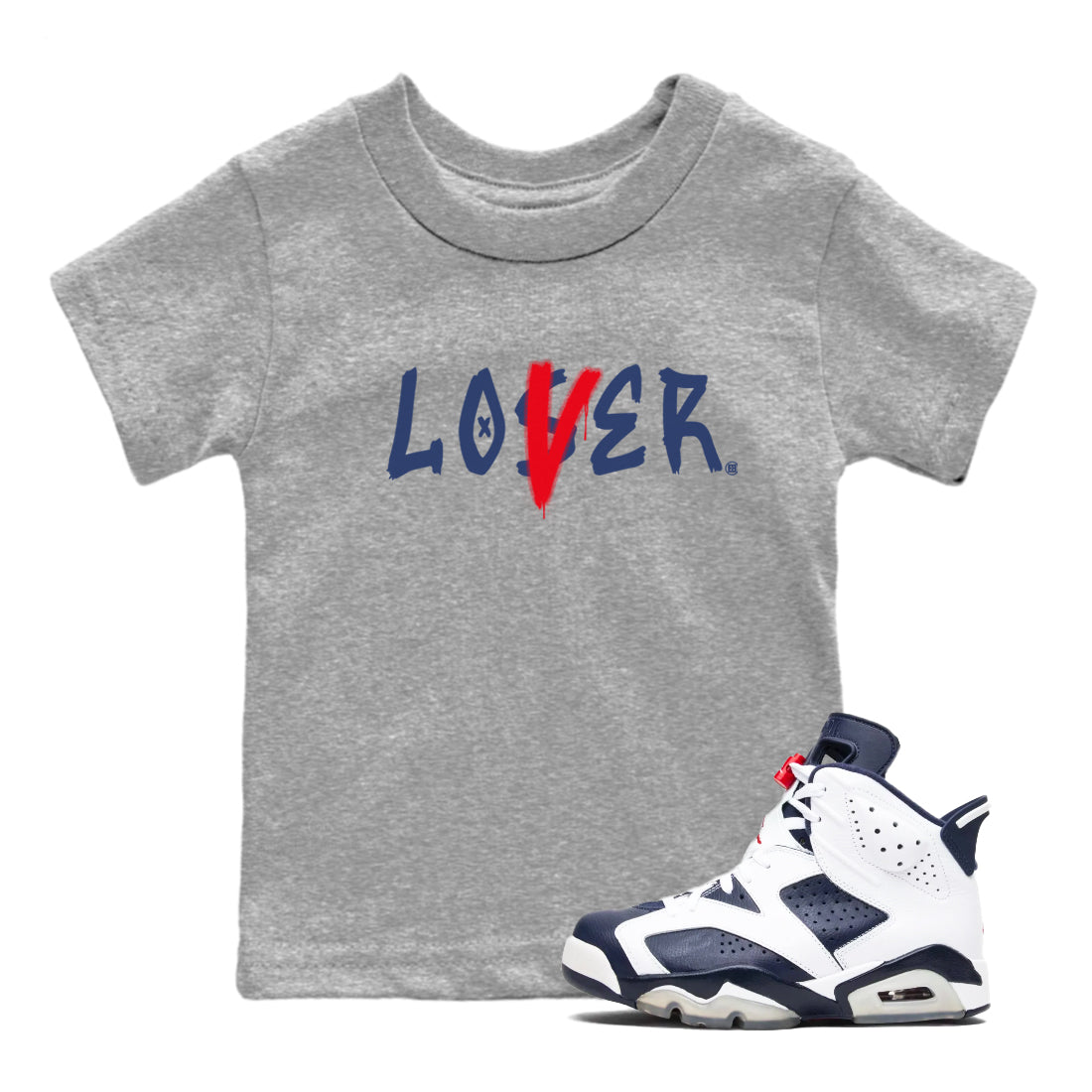 Loser Lover snkmatch Tees Kids - Air Jordan 6 White And Midnight Navy