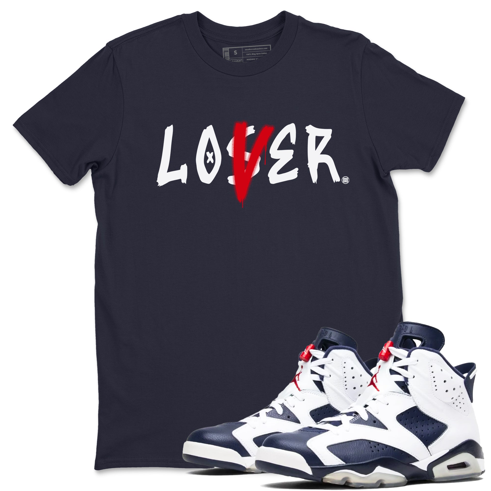Loser Lover snkmatch Tees - Air Jordan 6 White And Midnight Navy