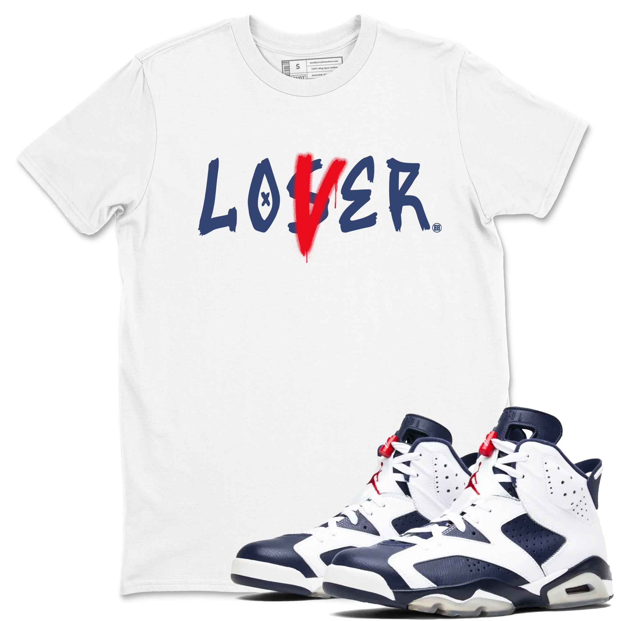 Loser Lover snkmatch Tees - Air Jordan 6 White And Midnight Navy