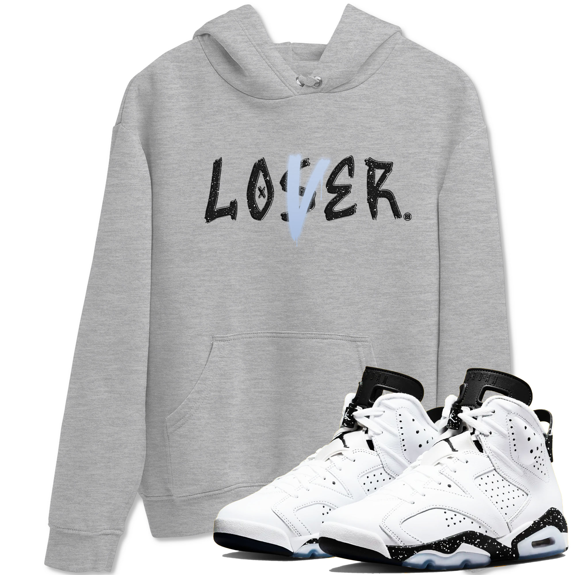 Loser Lover snkmatch Tees - Air Jordan 6 White Black