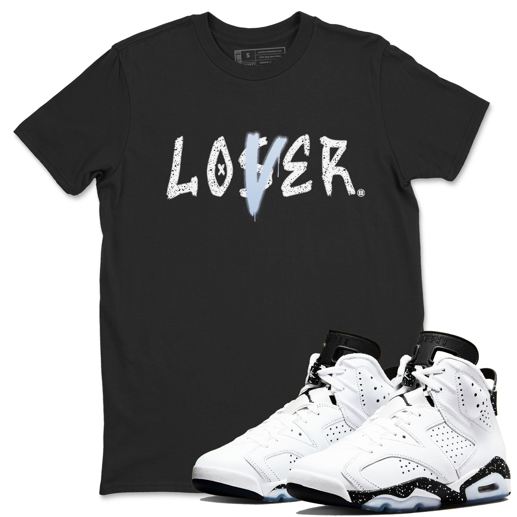 Loser Lover snkmatch Tees - Air Jordan 6 White Black