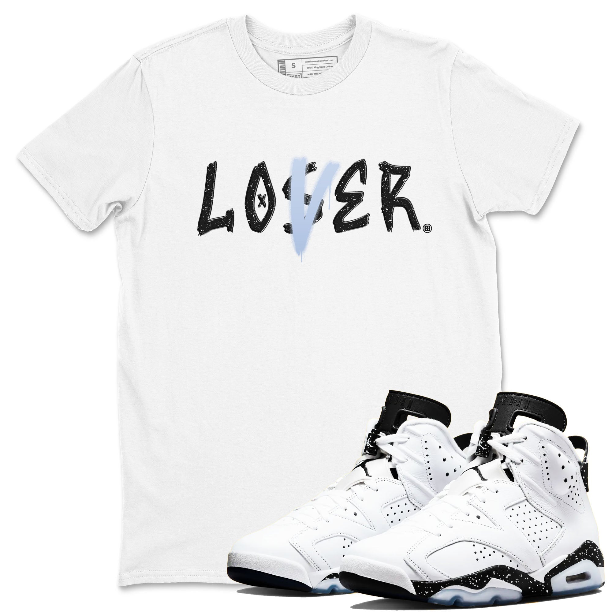 Loser Lover snkmatch Tees - Air Jordan 6 White Black