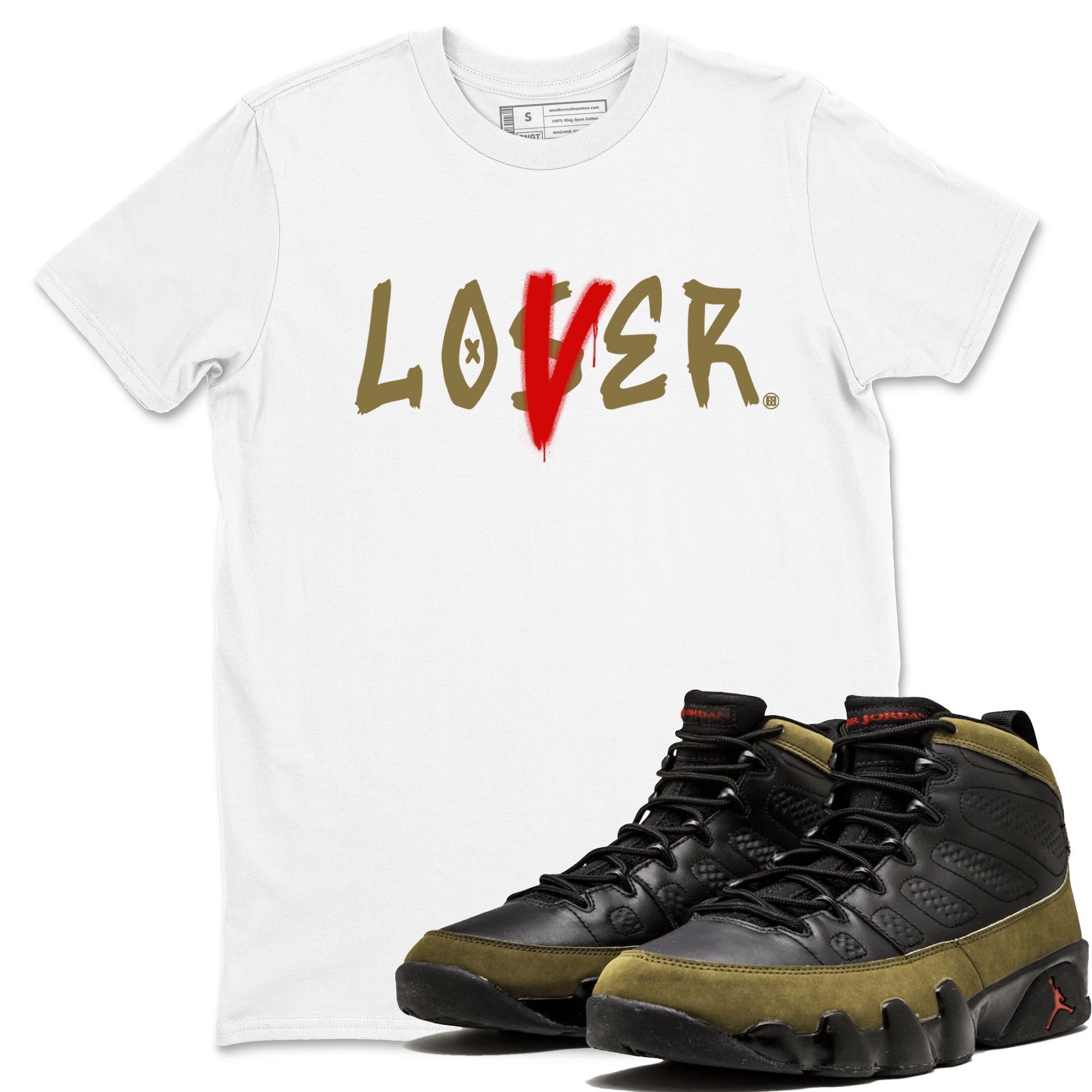 Loser Lover snkmatch Tees - Air Jordan 9 Olive