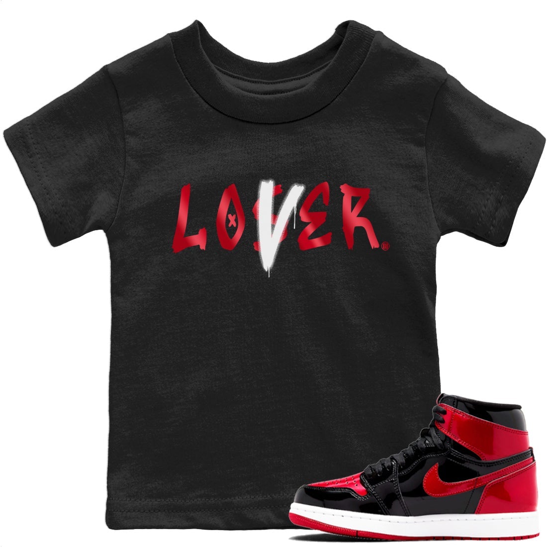 Loser Lover Kids Tops - Air Jordan 1 Bred Patent
