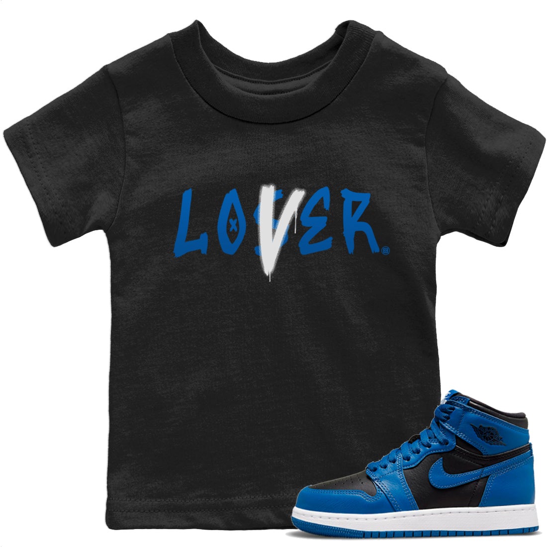 Loser Lover Kids Tops - Air Jordan 1 Dark Marina Blue
