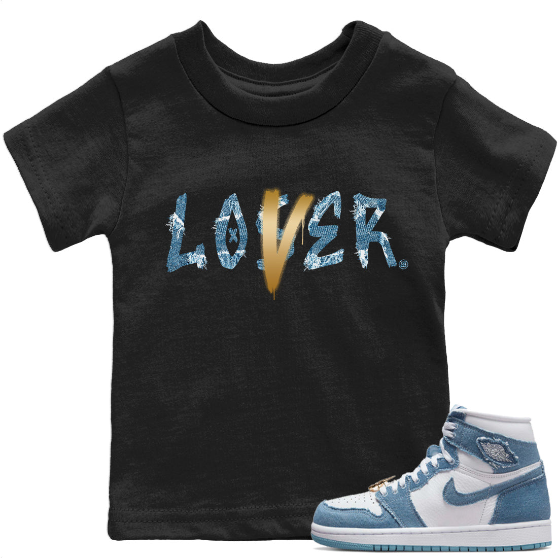 Loser Lover Kids Tops - Air Jordan 1 Denim