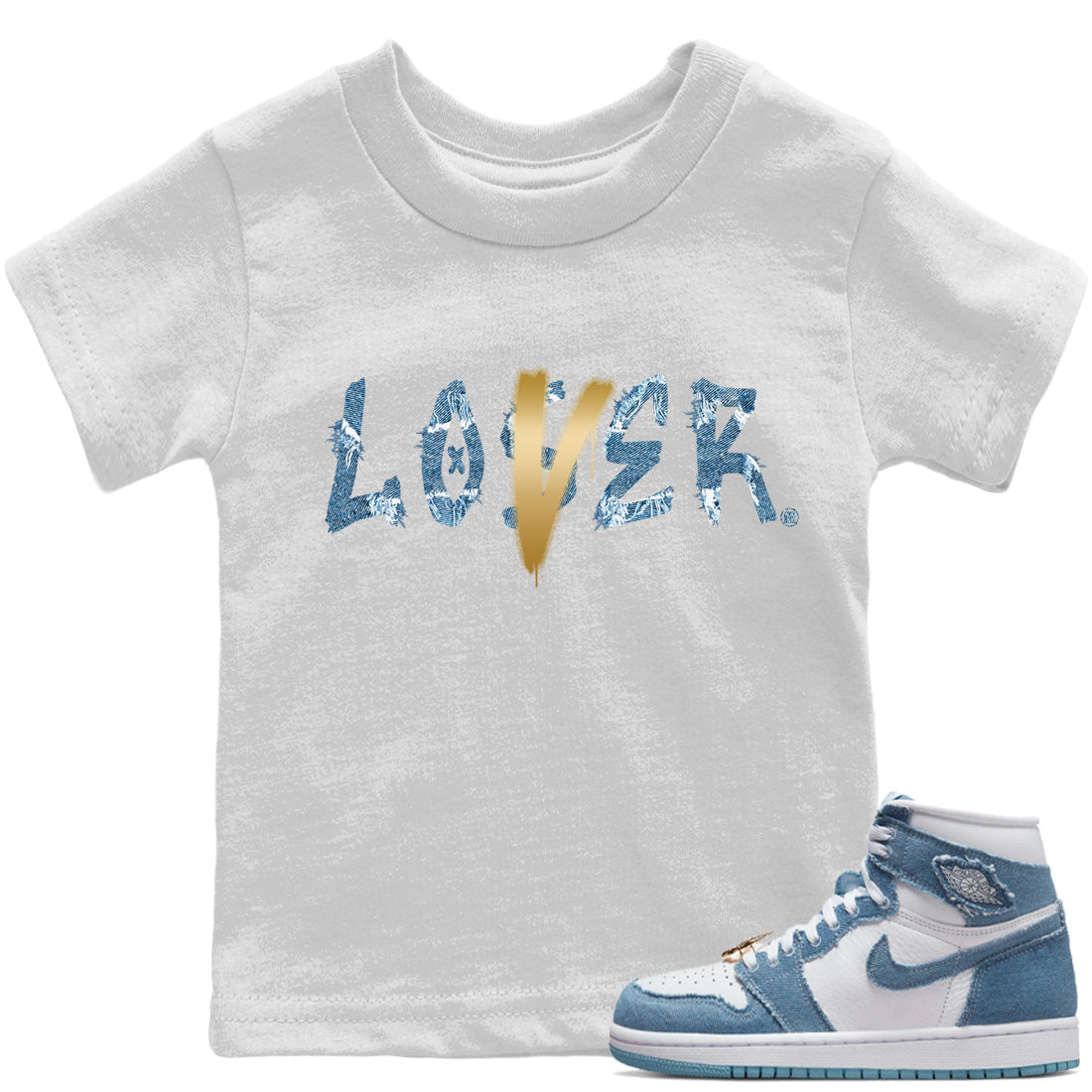 Loser Lover Kids Tops - Air Jordan 1 Denim
