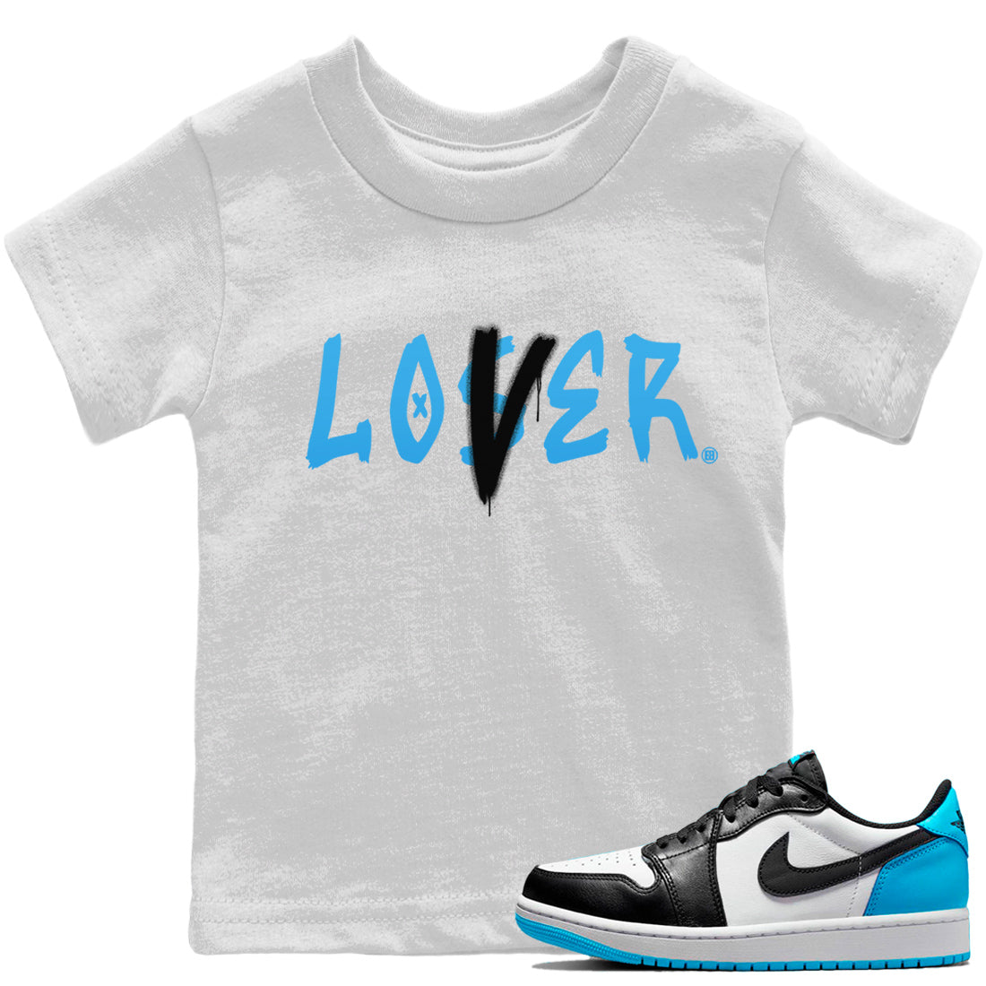Loser Lover Kids Tops - Air Jordan 1 Powder Blue