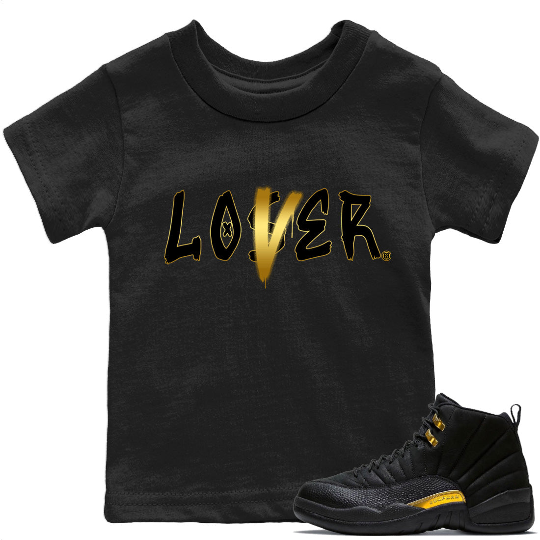 Loser Lover Kids Tops - Air Jordan 12 Black Taxi