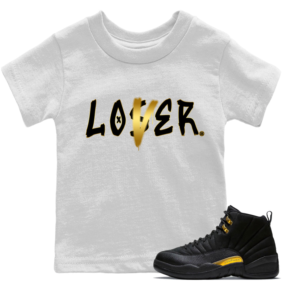 Loser Lover Kids Tops - Air Jordan 12 Black Taxi